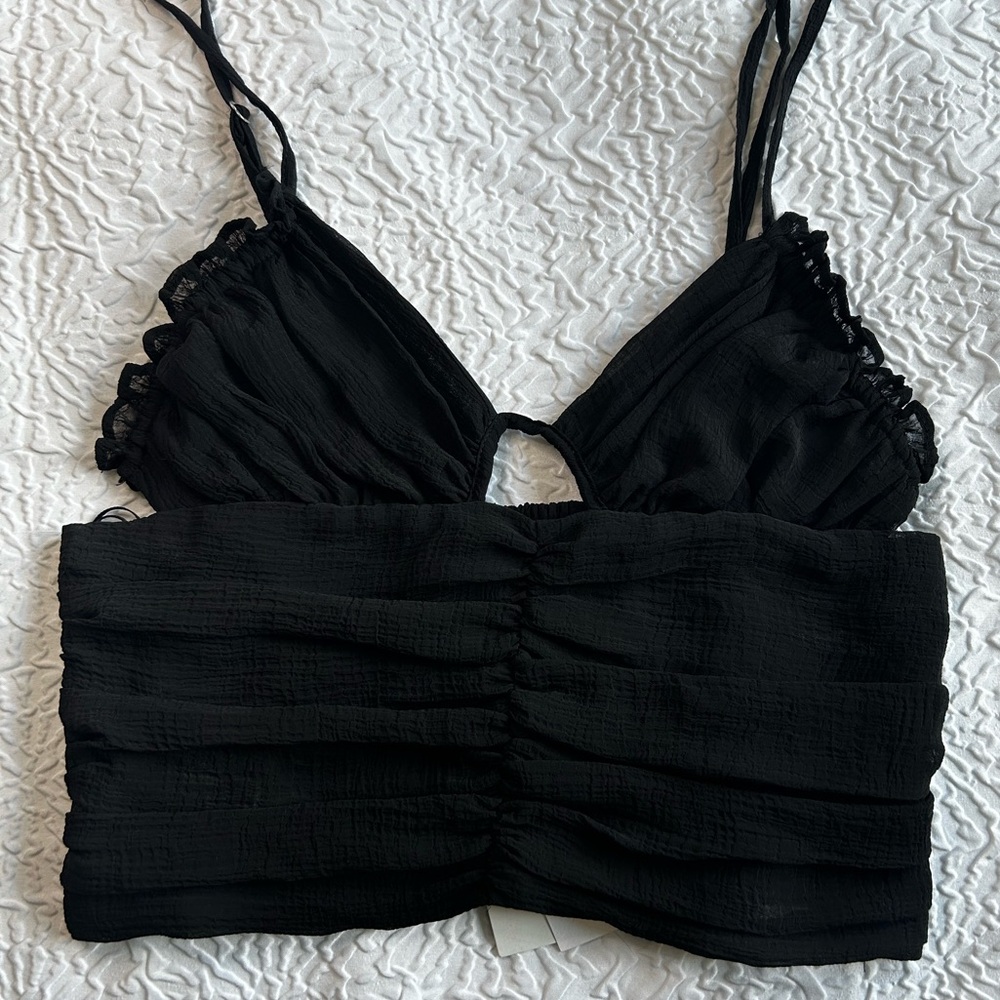 NWT Zara Cut Out Draped Top